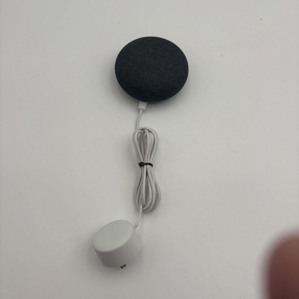 Google Home Mini 1st Gen H0A Charcoal Smart Speaker w/ Original Power Adapter